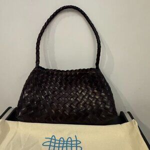Dragon Diffusion Woven Shoulder & Handbag – Dark Brown